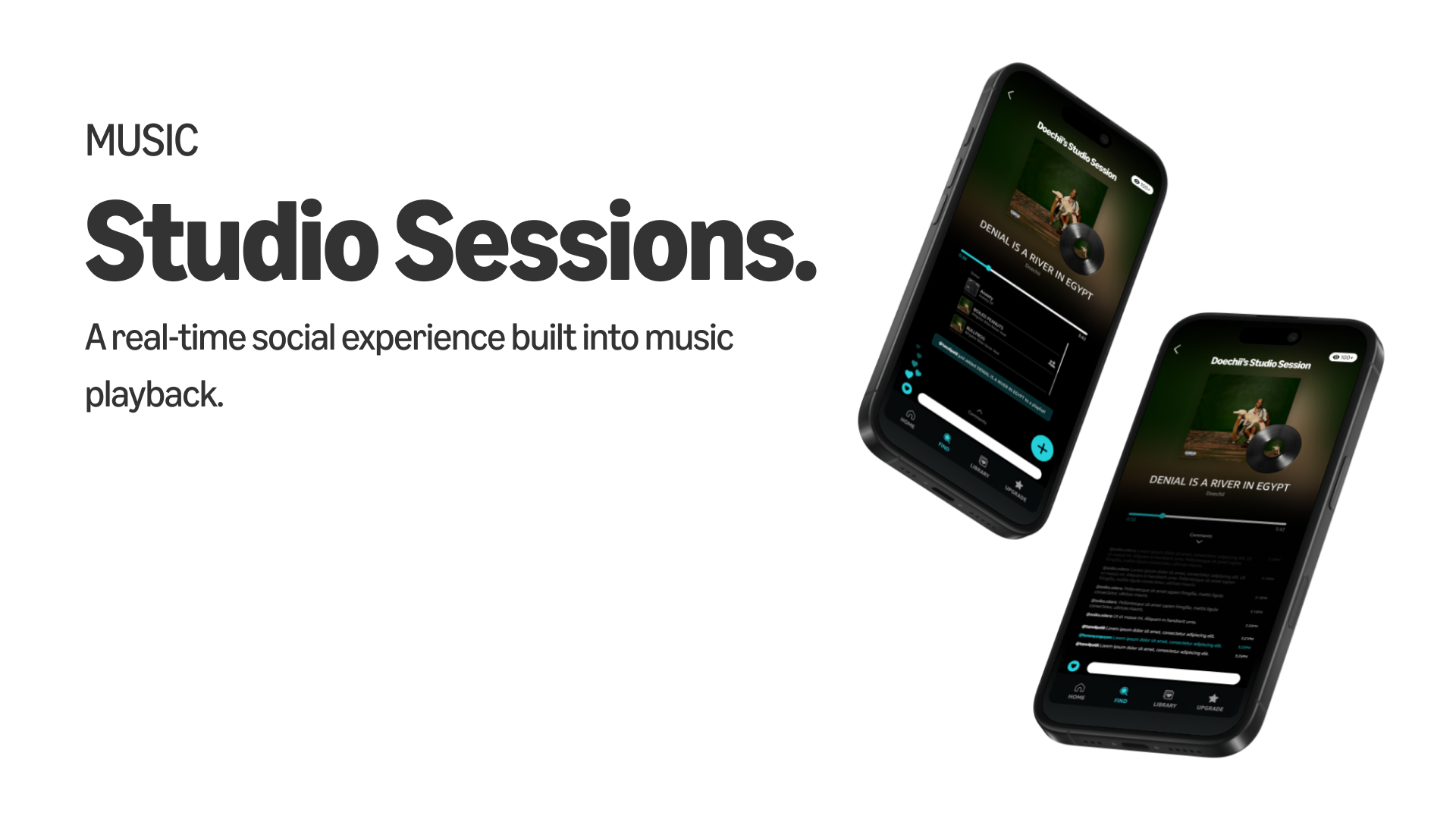 Lo-fidelity wireframes — Studio Sessions